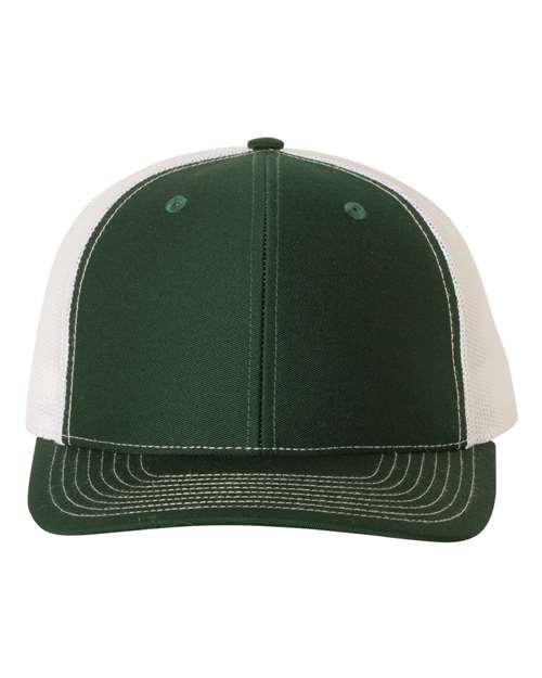 Richardson Snapback Trucker Cap - Dark Green/ White