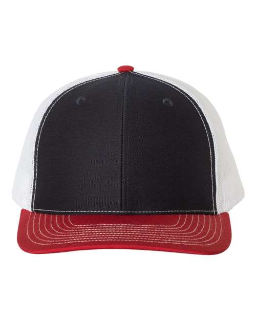 Richardson Snapback Trucker Cap - Navy/ White/ Red