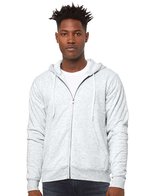 BELLA + CANVAS Sponge Fleece Full-Zip Hoodie - Ash