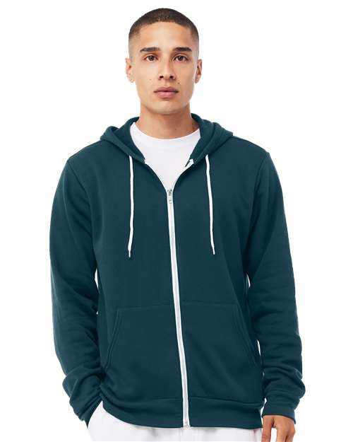 BELLA + CANVAS Sponge Fleece Full-Zip Hoodie - Atlantic