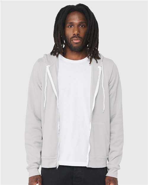 BELLA + CANVAS Sponge Fleece Full-Zip Hoodie - Silver