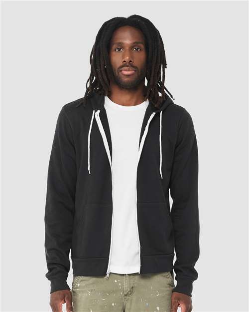 BELLA + CANVAS Sponge Fleece Full-Zip Hoodie - Vintage Black