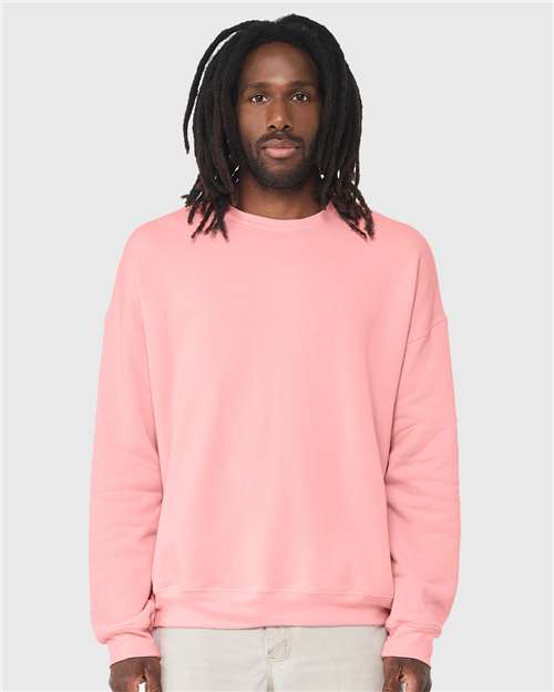 BELLA + CANVAS Sponge Fleece Drop Shoulder Crewneck Sweatshirt - Pink