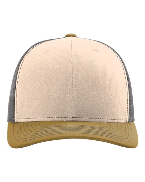 Richardson Snapback Trucker Cap - Mink Beige/ Charcoal/ Amber Gold