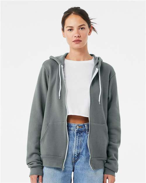 BELLA + CANVAS Sponge Fleece Full-Zip Hoodie - Blue Storm