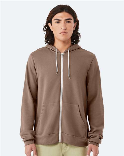 BELLA + CANVAS Sponge Fleece Full-Zip Hoodie - Vintage Brown