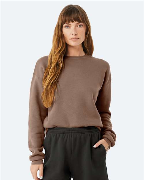 BELLA + CANVAS Sponge Fleece Drop Shoulder Crewneck Sweatshirt - Vintage Brown