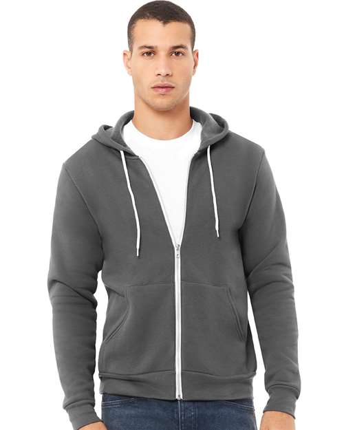 BELLA + CANVAS Sponge Fleece Full-Zip Hoodie - Asphalt