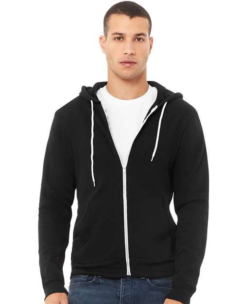 BELLA + CANVAS Sponge Fleece Full-Zip Hoodie - Black