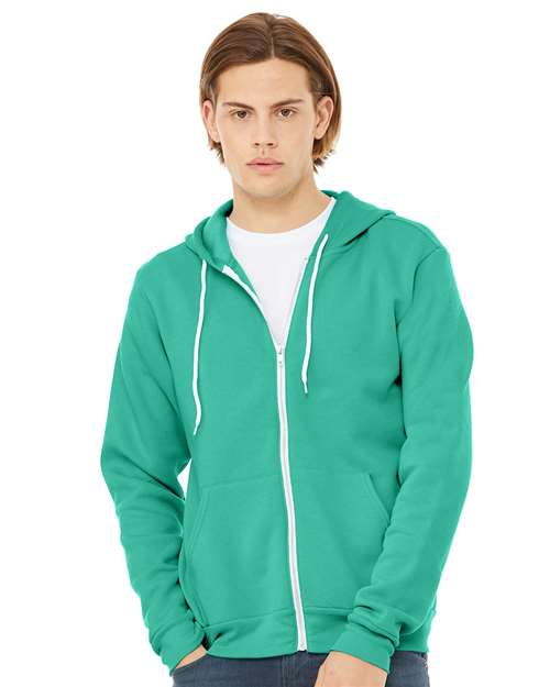 BELLA + CANVAS Sponge Fleece Full-Zip Hoodie - Teal