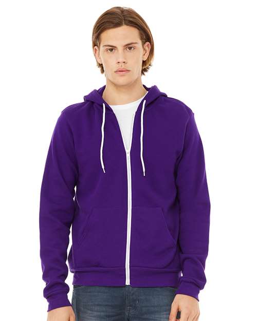 BELLA + CANVAS Sponge Fleece Full-Zip Hoodie - Team Purple