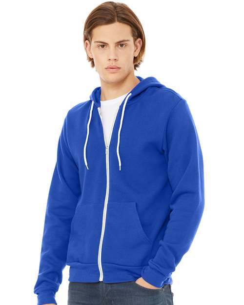 BELLA + CANVAS Sponge Fleece Full-Zip Hoodie - True Royal