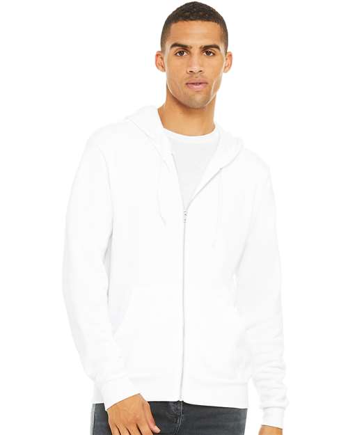 BELLA + CANVAS Sponge Fleece Full-Zip Hoodie - White