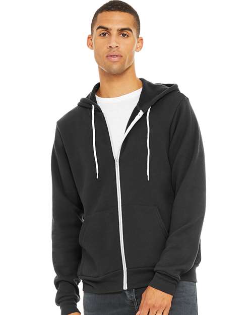 BELLA + CANVAS Sponge Fleece Full-Zip Hoodie - Dark Grey