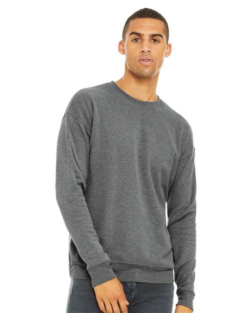 BELLA + CANVAS Sponge Fleece Drop Shoulder Crewneck Sweatshirt - Deep Heather