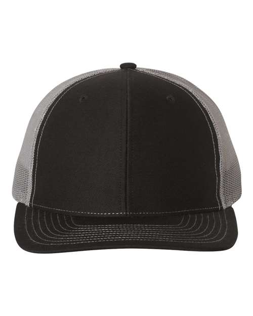 Richardson Snapback Trucker Cap - Black/ Charcoal