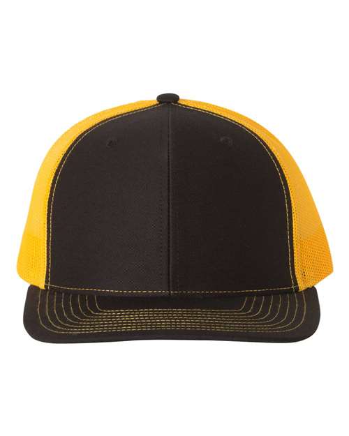 Richardson Snapback Trucker Cap - Black/ Gold