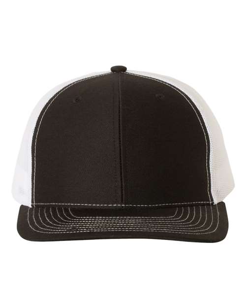 Richardson Snapback Trucker Cap - Black/ White