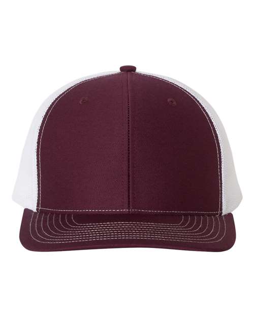 Richardson Snapback Trucker Cap - Maroon/ White
