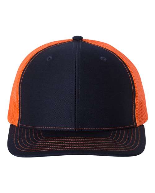 Richardson Snapback Trucker Cap - Navy/ Orange