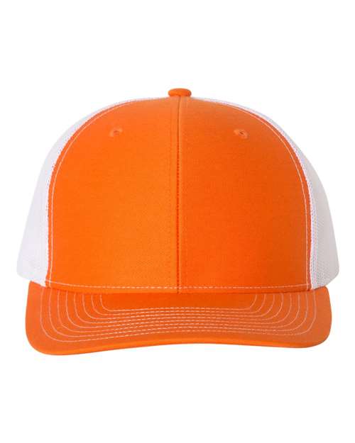 Richardson Snapback Trucker Cap - Orange/ White