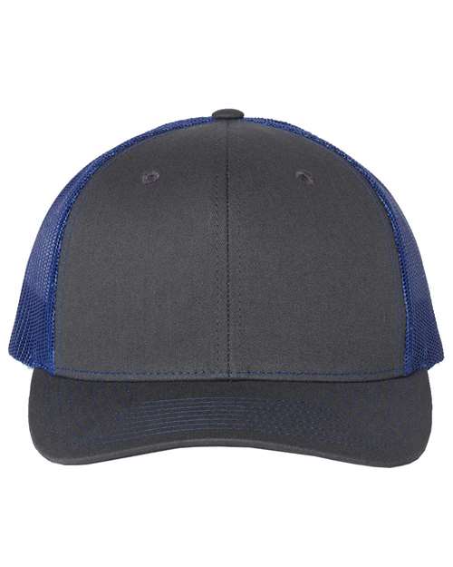 Richardson Snapback Trucker Cap - Charcoal/ Royal