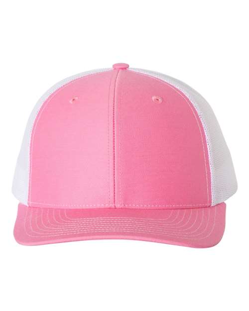 Richardson Snapback Trucker Cap - Hot Pink/ White