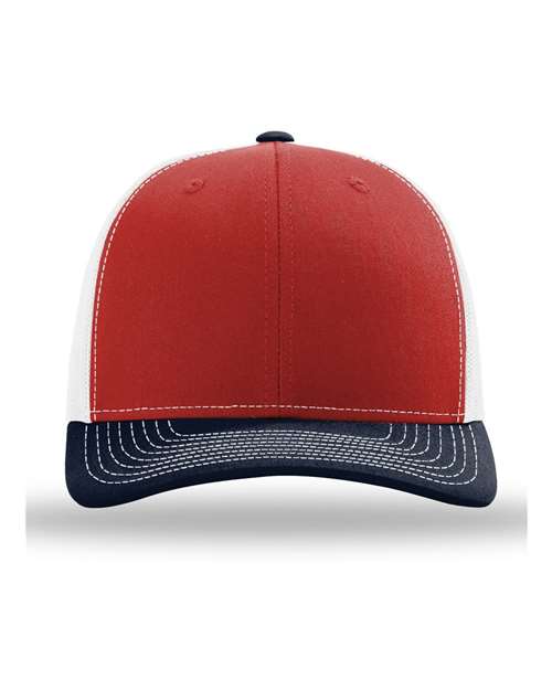 Richardson Snapback Trucker Cap - Red/ White/ Navy