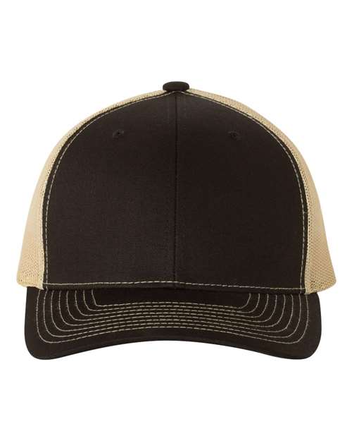 Richardson Snapback Trucker Cap - Black/ Vegas Gold