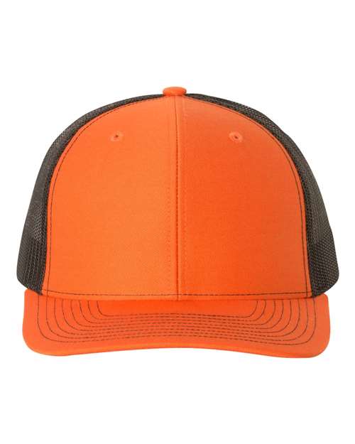 Richardson Snapback Trucker Cap - Orange/ Black