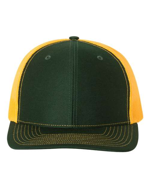 Richardson Snapback Trucker Cap - Dark Green/ Gold