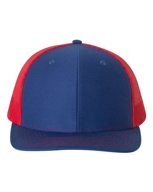 Richardson Snapback Trucker Cap - Royal/ Red