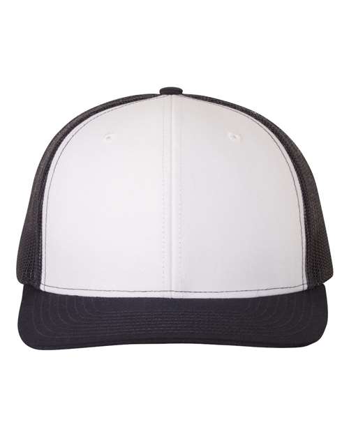 Richardson Snapback Trucker Cap - White/ Navy