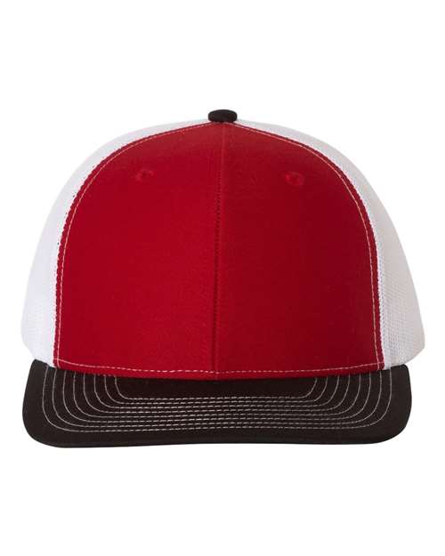 Richardson Snapback Trucker Cap - Red/ White/ Black