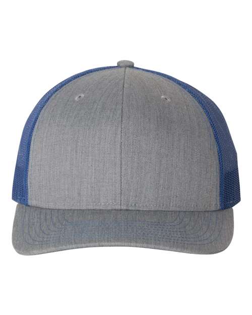 Richardson Snapback Trucker Cap - Heather Grey/ Royal