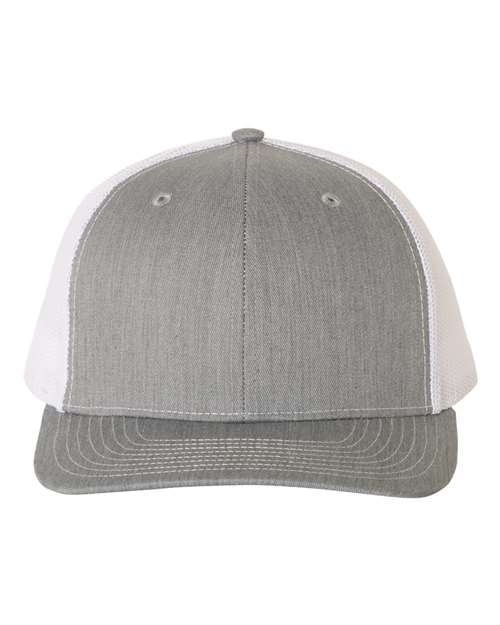 Richardson Snapback Trucker Cap - Heather Grey/ White