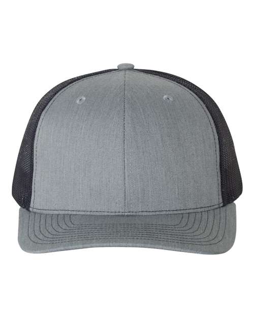 Richardson Snapback Trucker Cap - Heather Grey/ Navy