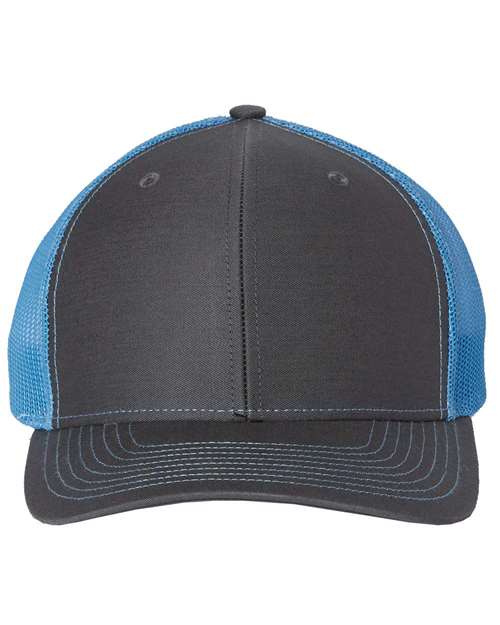 Richardson Snapback Trucker Cap - Charcoal/ Columbia Blue