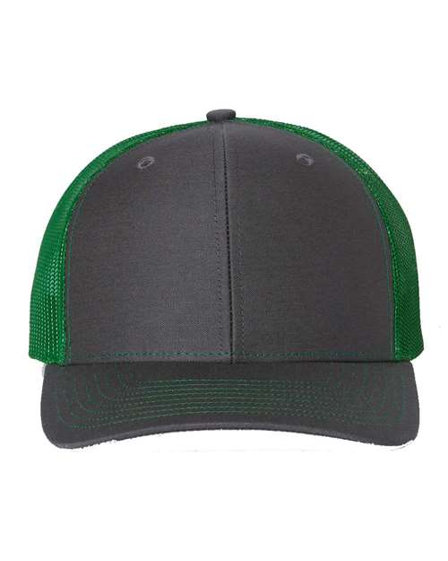 Richardson Snapback Trucker Cap - Charcoal/ Kelly