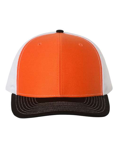Richardson Snapback Trucker Cap - Orange/ White/ Black