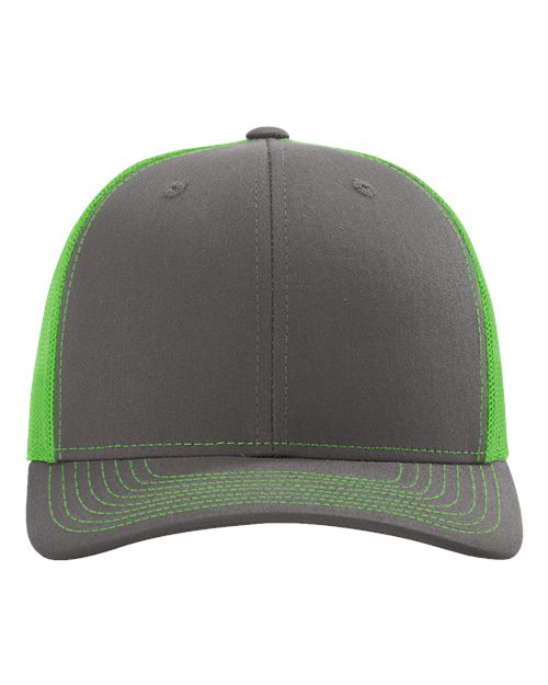 Richardson Snapback Trucker Cap - Charcoal/ Neon Green