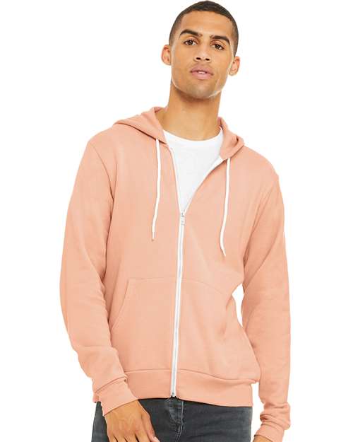 BELLA + CANVAS Sponge Fleece Full-Zip Hoodie - Peach