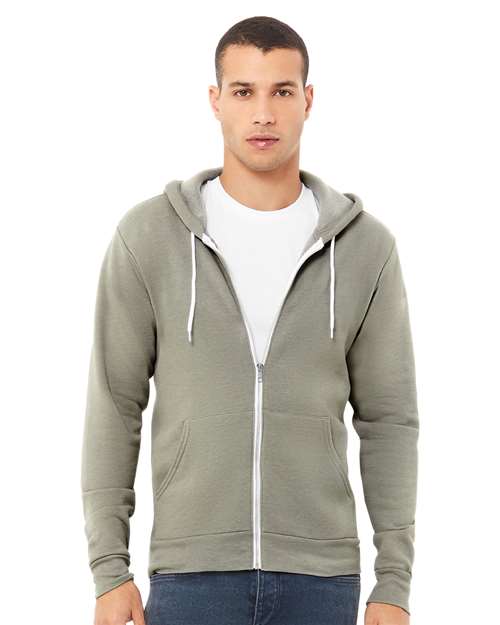 BELLA + CANVAS Sponge Fleece Full-Zip Hoodie - Heather Stone