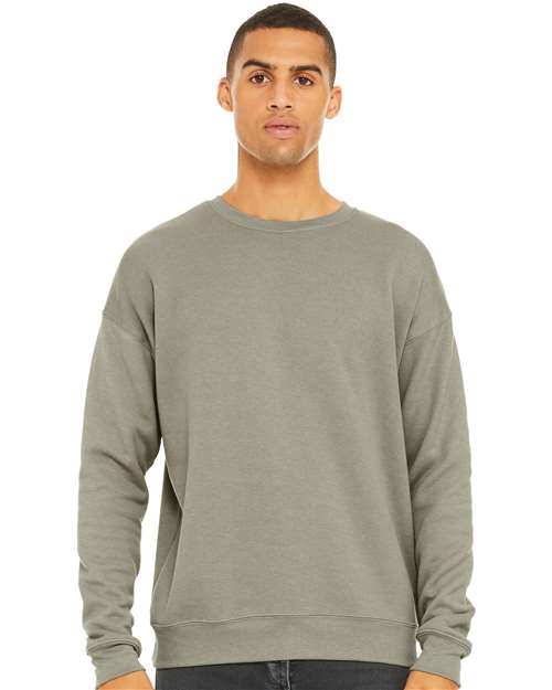 BELLA + CANVAS Sponge Fleece Drop Shoulder Crewneck Sweatshirt - Heather Stone