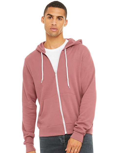 BELLA + CANVAS Sponge Fleece Full-Zip Hoodie - Mauve