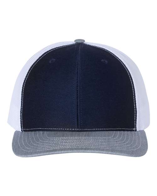 Richardson Snapback Trucker Cap - Navy/ White/ Heather Grey