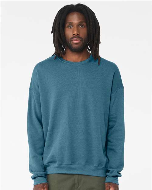 BELLA + CANVAS Sponge Fleece Drop Shoulder Crewneck Sweatshirt - Heather Deep Teal