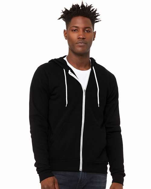 BELLA + CANVAS Sponge Fleece Full-Zip Hoodie - DTG Black