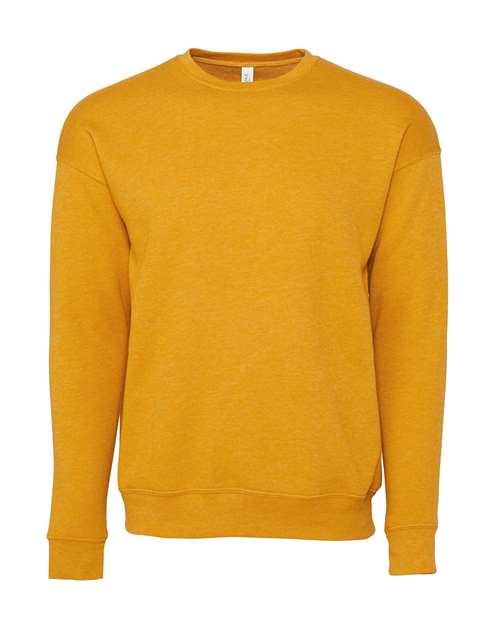 BELLA + CANVAS Sponge Fleece Drop Shoulder Crewneck Sweatshirt - Heather Mustard