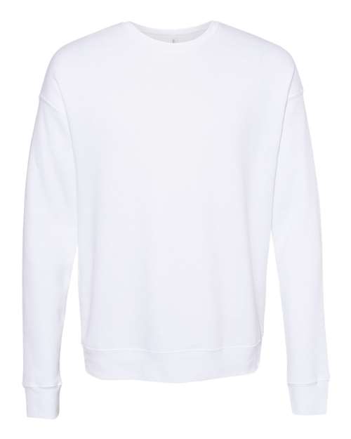 BELLA + CANVAS Sponge Fleece Drop Shoulder Crewneck Sweatshirt - DTG White